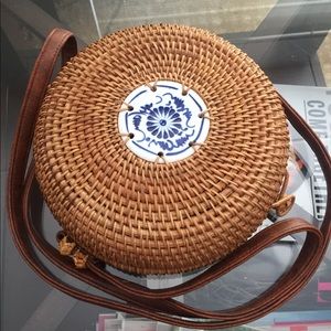 Bali-style woven cross body shoulder bag